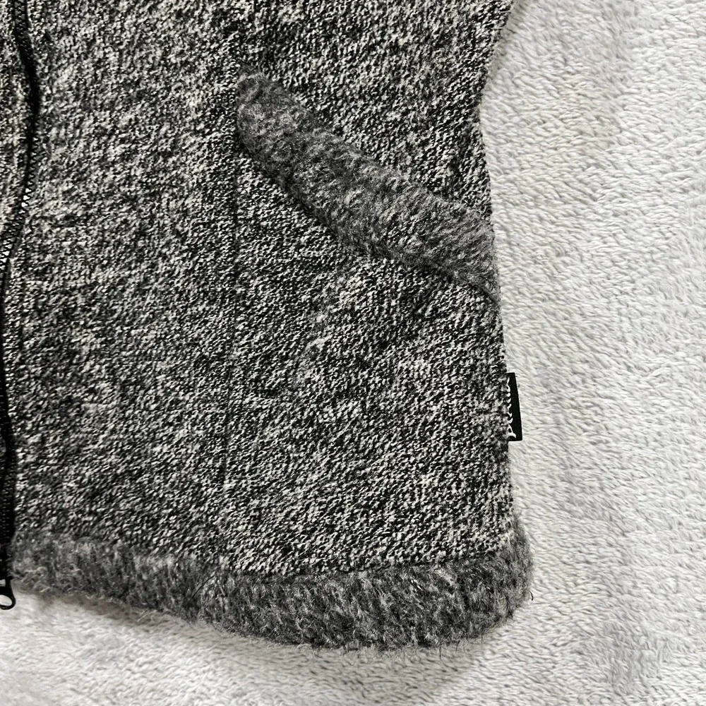 Vintage PrAna Jacket Women Medium Fleece Gray Outdoors USA Cottage Barn Full Zip